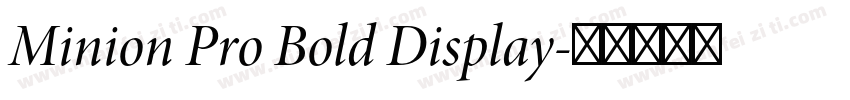 Minion Pro Bold Display字体转换
